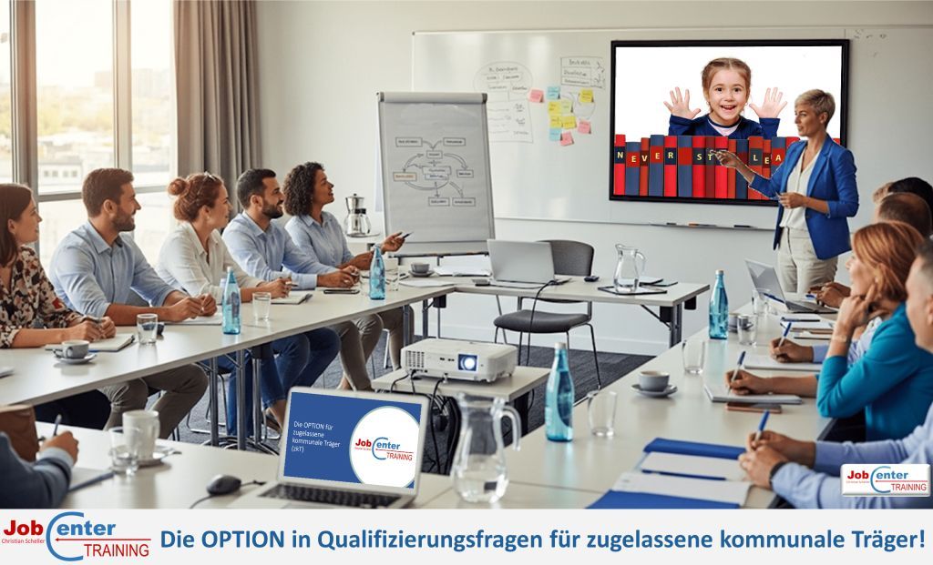 Lerngruppe in einem Seminarraum der JobcenterTRAINING